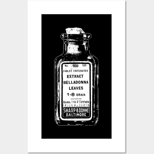 Belladonna-Old Bottle Tablets-Poison Wall Art by StabbedHeart